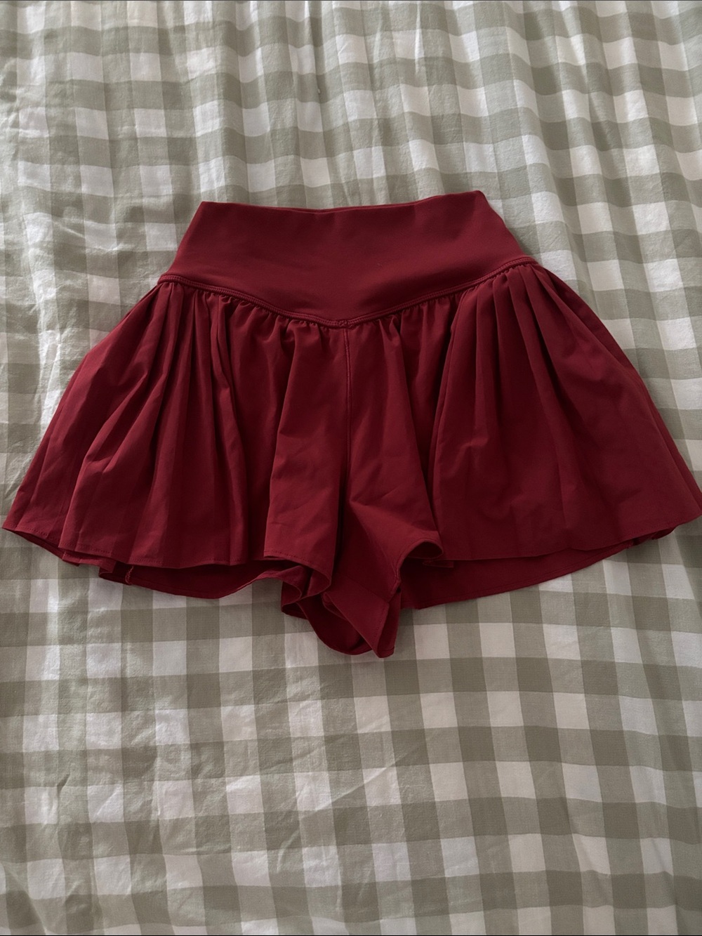 Offline by Aerie Women’s Red Pleated Athletic Skort Shorts